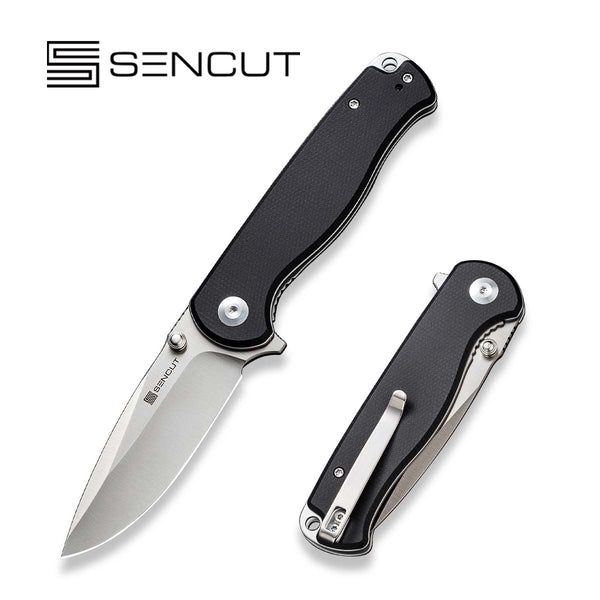 SENCUT Errant Flipper & Thumb Stud Knife Micarta Handle